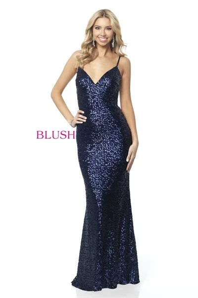 Blush Prom 11898 Size 0 Lilac Sequin Long Prom Pageant Gown Blue Sequin Dress