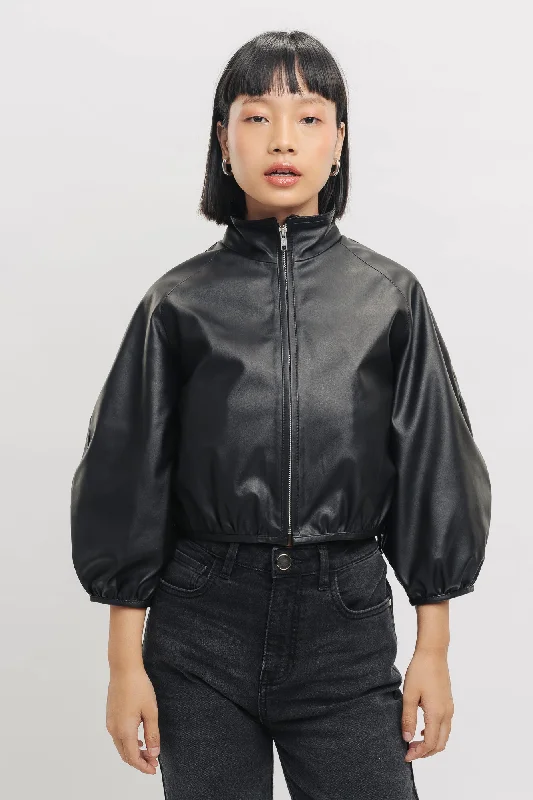 Ying Yang Bomber Crop Jacket Women's winter jackets