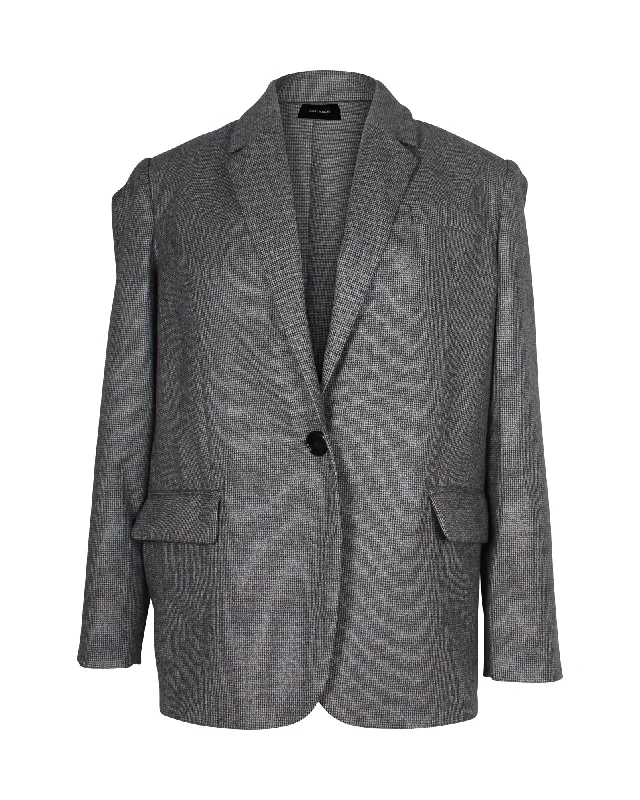 Isabel Marant Oversized Blazer Jacket in Grey Virgin Wool Formal Women’s Blazers