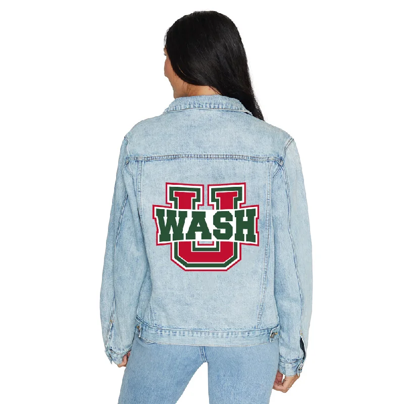 WashU Classic Logo Denim Jacket Women's edgy jackets