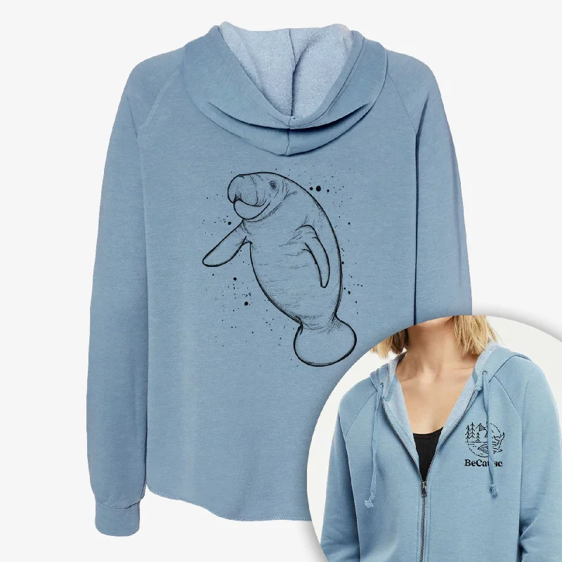 Manatee - Women's Cali Wave Zip-Up Sweatshirt Warm Sweatshirt Designs