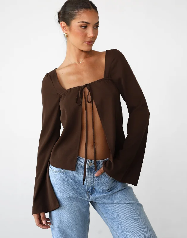 Aria Long Sleeve Top (Cocoa)