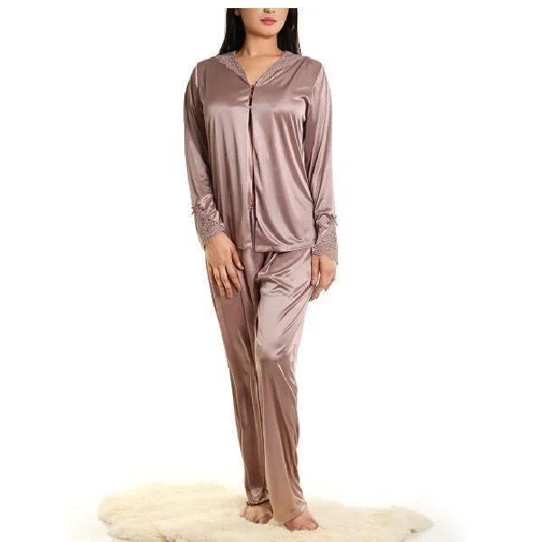 Sexy Nighty For Women 2 Piece Polyester Nightdress For Women Satin pajama sets