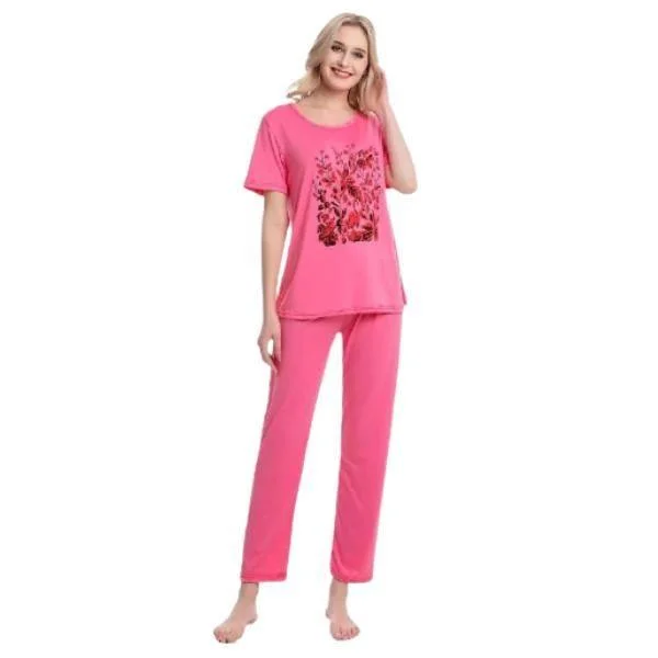 2pc Printed T-shirts With Printed Trouser Night Suit for Woman Zara pajama sets