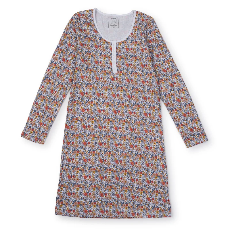 SALE Ann Women's Longsleeve Nightgown - Falling For Floral Best pajama sets for lounging