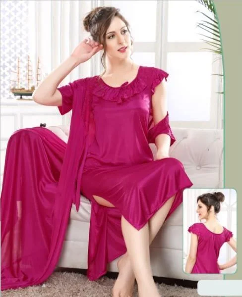 Indian Bridal Stylish 2Pc Gown Nighty Set Linen pajama sets