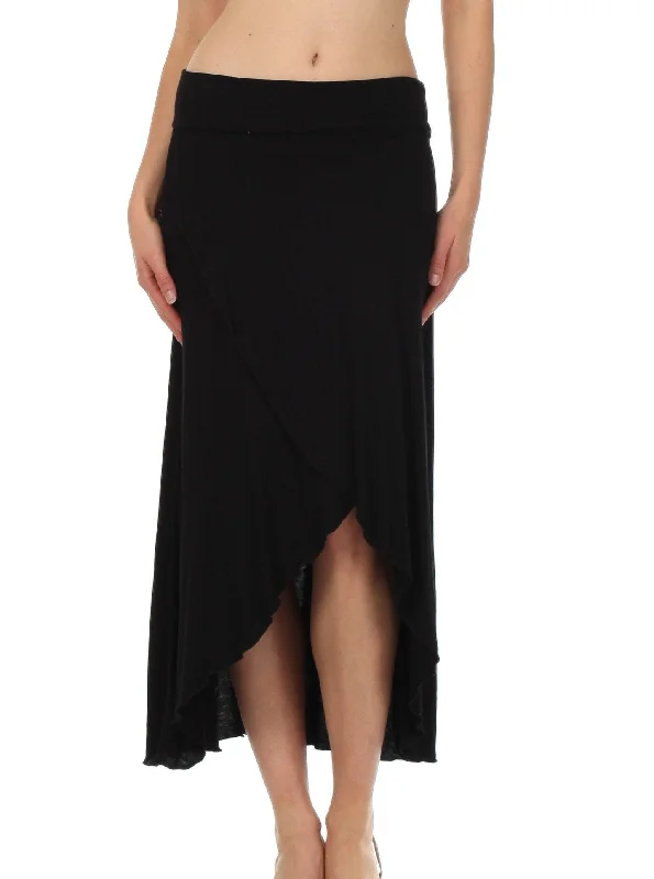 Sakkas Soft Jersey Feel Solid Color Strapless High Low Dress / Skirt Elegant unclassified skirts