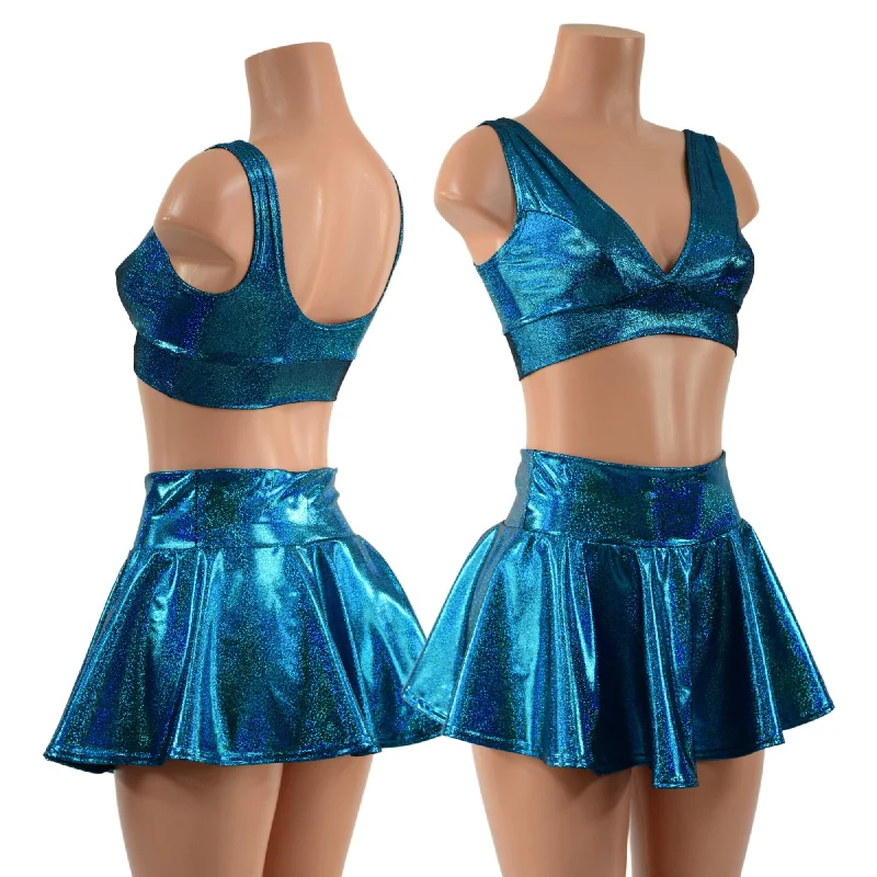 Ocean Sparkle Rave Skirt & Starlette Bralette Set Luxury unclassified skirts