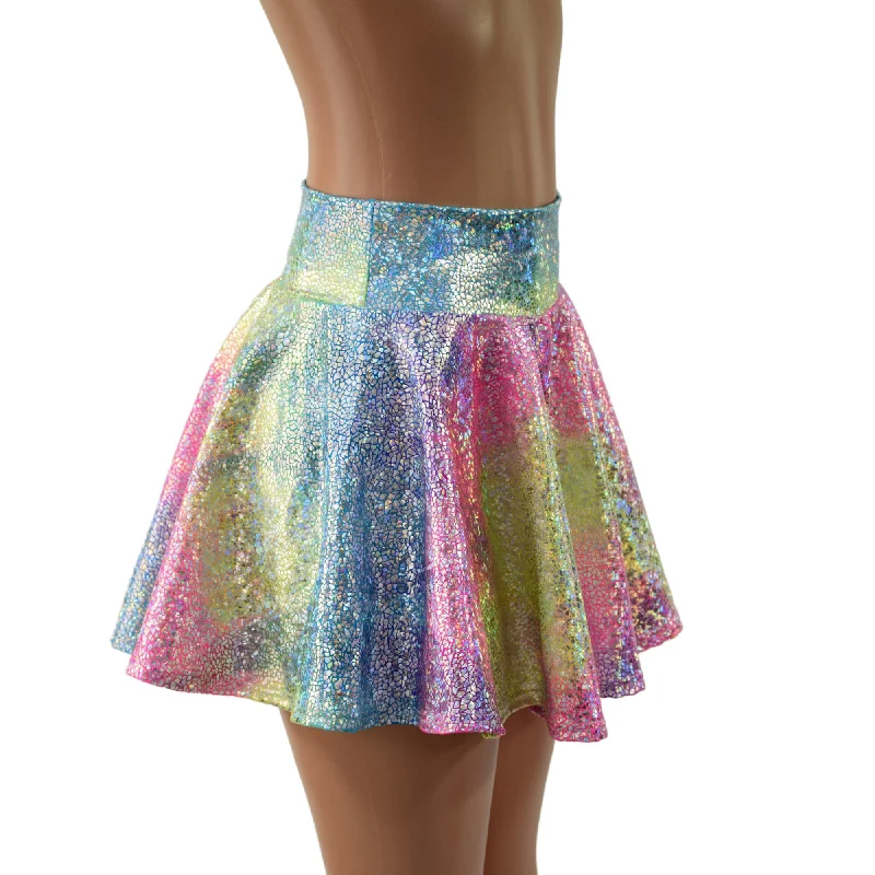 Rainbow Shattered Glass Rave Skirt Mesh unclassified skirts