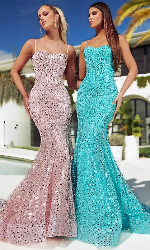 Portia and Scarlett PS23061 - Corset Sequin Classic Prom Gown Comfortable party dresses for all-night wear