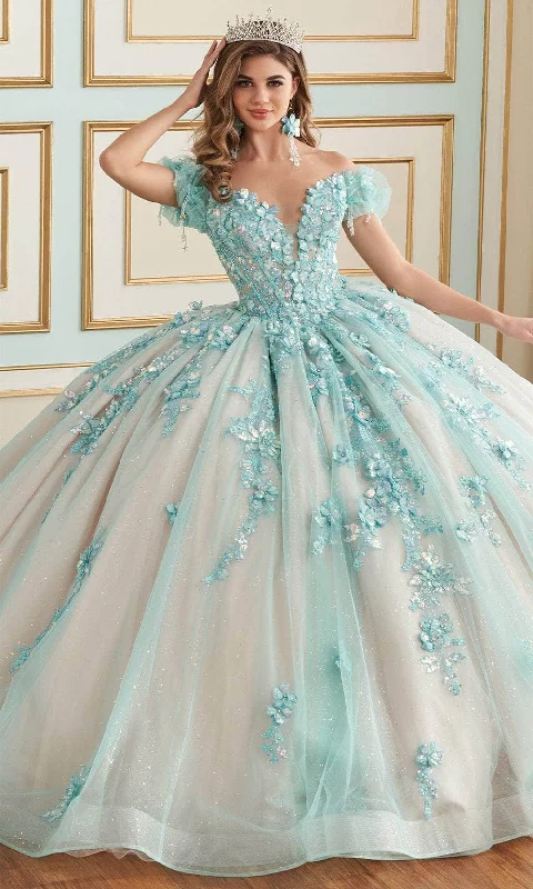 Princesa by Ariana Vara PR30174 - Glitter Tulle With Floral Ballgown High-end party dresses