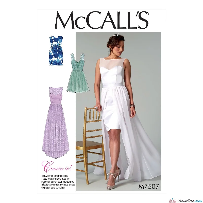 McCall's Pattern M7507 Misses' Mix-and-Match Sweetheart Dresses Vacation floral dresses