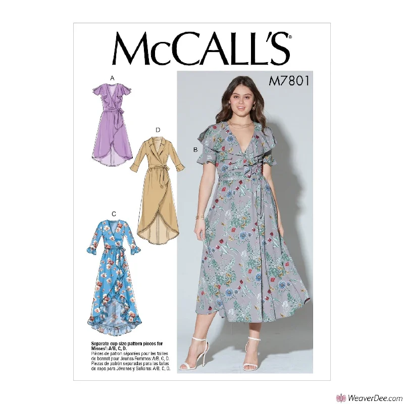 McCall's Pattern M7801 Misses' Dresses & Belt Designer floral dresses