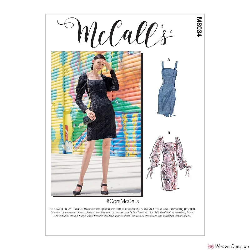 McCall's Pattern M8034 Misses'/Misses' Petite Dresses #CoraMcCalls Boho floral dresses