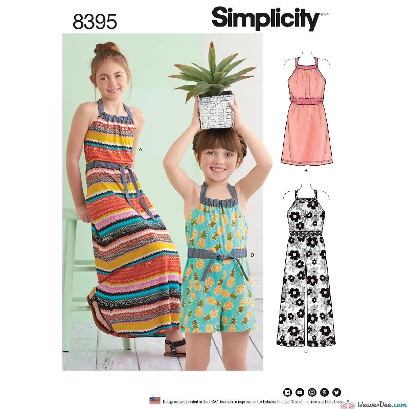 Simplicity Pattern S8395 Child's & Girls' Halter Dress or Romper in 2 Lengths Luxury floral dresses