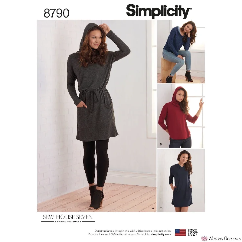 Simplicity Pattern S8790 Misses' Knit Dresses & Tunics Midi floral dresses