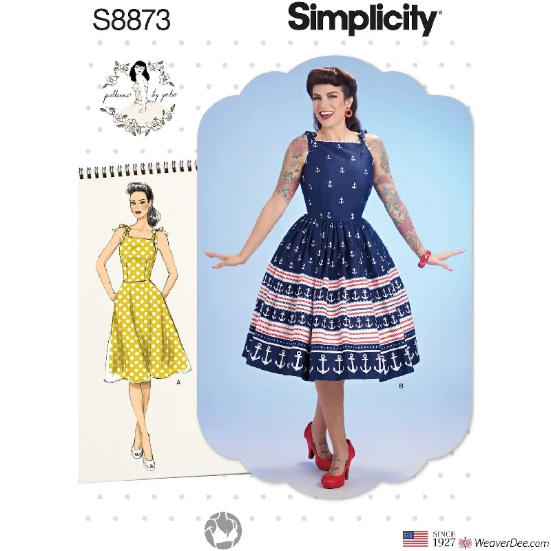 Simplicity Pattern S8873 Misses' Vintage 1950s Dress by Gertie Cotton floral dresses