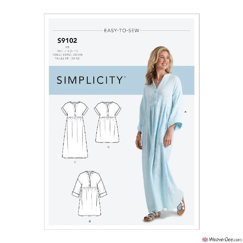 Simplicity Pattern S9102 Misses' Caftan & Dresses Girls' floral dresses