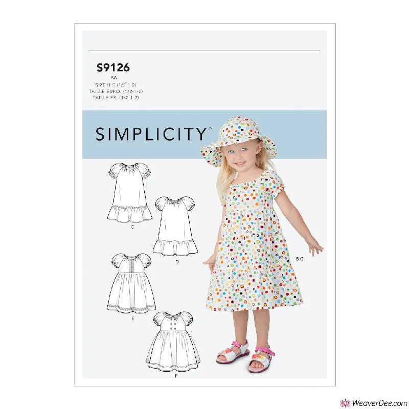 Simplicity Pattern S9126 Toddlers' Dresses & Hat Fashion-forward floral dresses