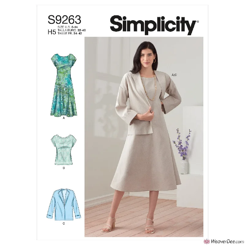 Simplicity Pattern S9263 Misses' Dress, Jacket & Top Affordable floral dresses