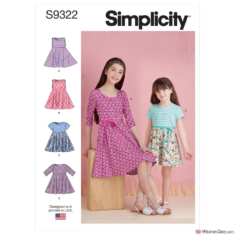 Simplicity Pattern S9322 Children's & Girls' Pullover Dresses Corset floral dresses