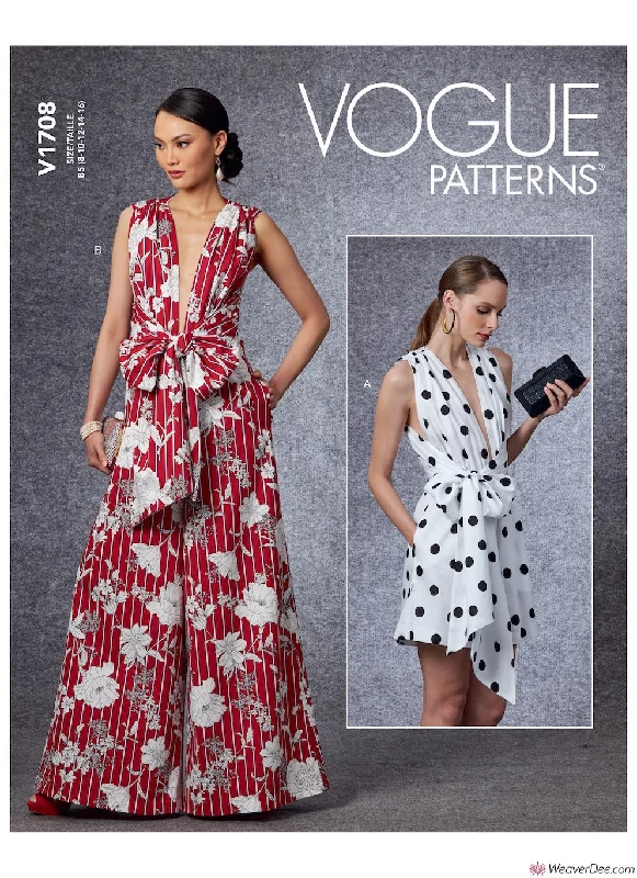 Vogue Pattern V1708 Misses' Jumpsuit Best floral dresses for curvy figures