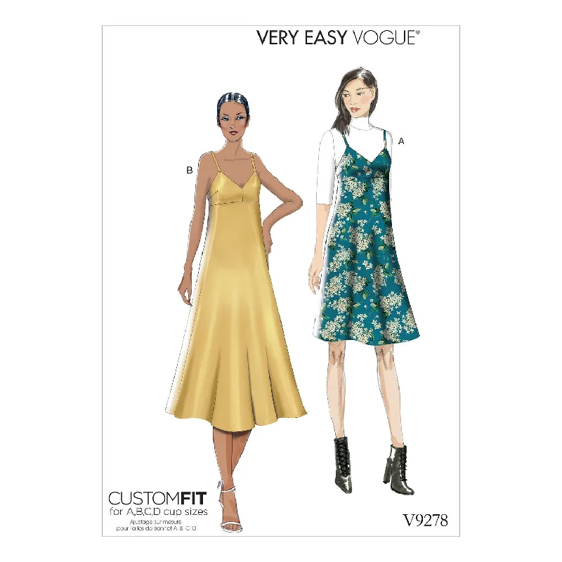 Vogue Pattern V9278 Misses' Slip-Style Dress With Back Zipper Forever 21 floral dresses