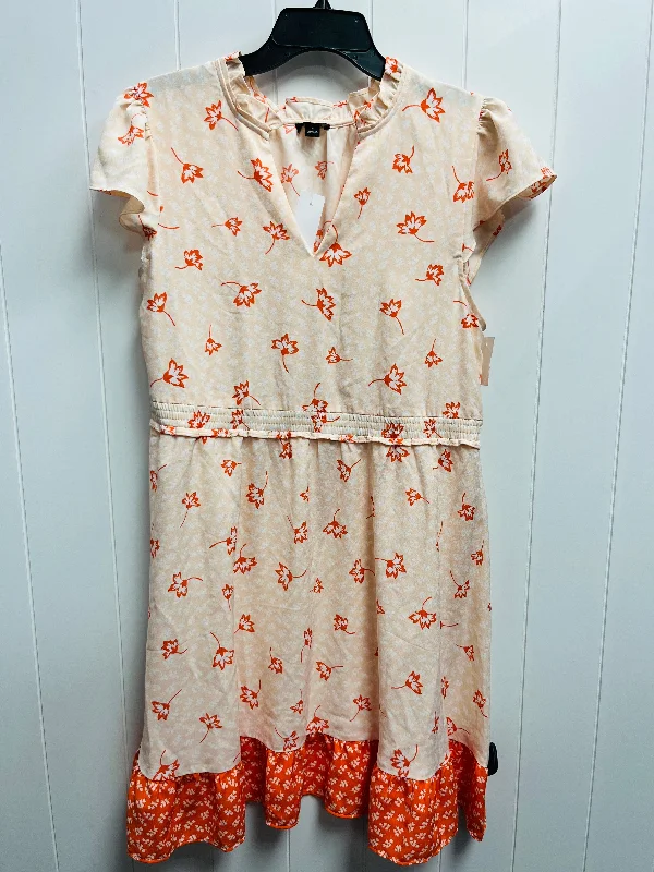 Dress Casual Short By Ann Taylor In Orange, Size: Xl Floral Print Skirt