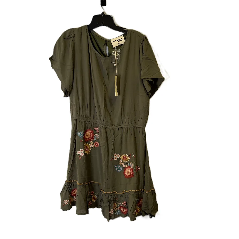 Dress Casual Short By Savanna Jane In Green, Size: Xl Floral A-line Skirt