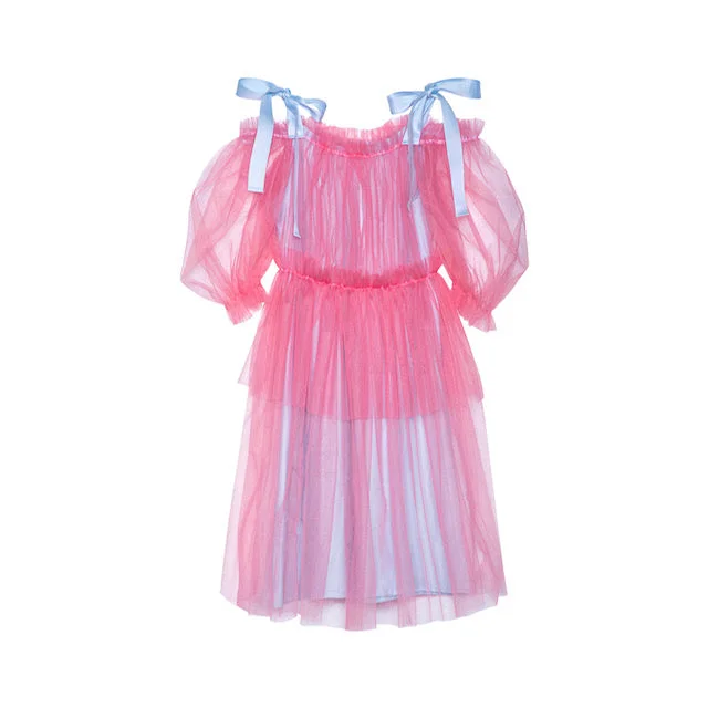 TULLE MAXI DRESS ARMINELLA PINK Cozy Maxi Dress