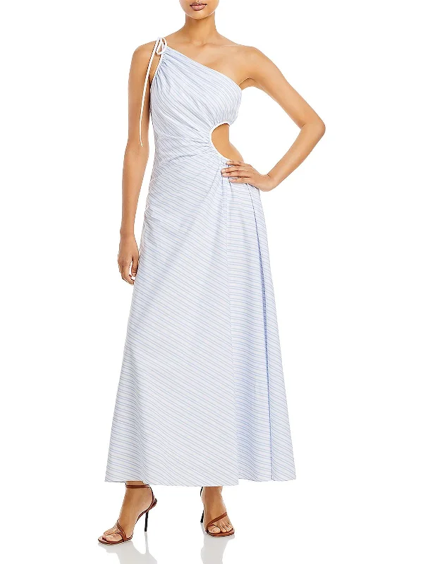 Womens Cotton Striped Maxi Dress Trendy Maxi Skirt