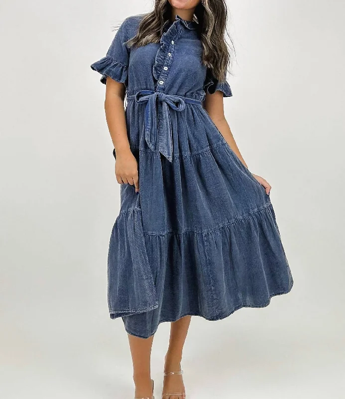 Julia Midi Dress In Indigo Everyday Midi Skirt