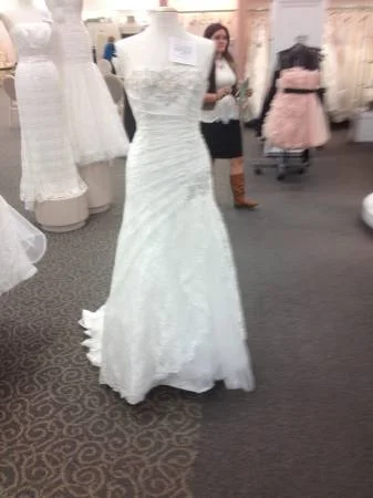 David's Bridal ivory lace Lace Dress Classic