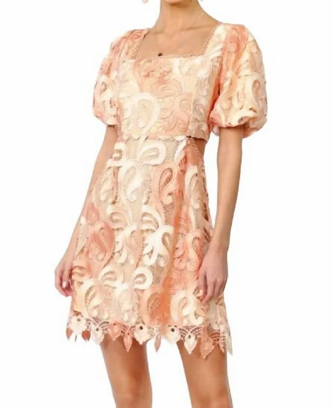 Giselle Ombre Lace Dress In Coral Lace Dress Look